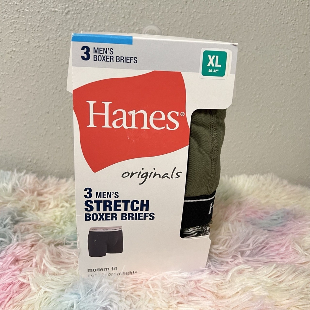 XL 40-423 men's stretch Boxer briefs. HanesOriginal